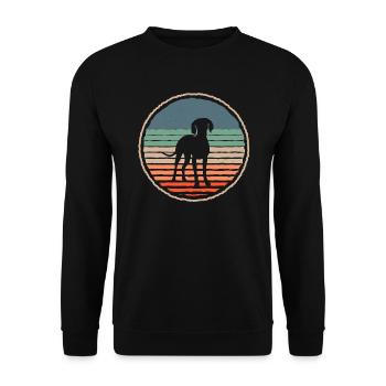 Weimaraner Dogs Dog Motif Men Weimaraner - Unisex Sweatshirt - black - Front - Alina (178cm) & Michal (187cm)
