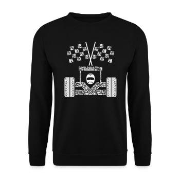 Voiture de course Voiture de sport Homme Motorsport Voiture de course - Sweat-shirt Unisexe - noir - Devant - Alina (178cm) & Michal (187cm)