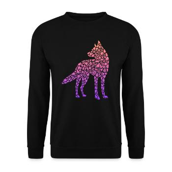 Heulender Wolf Kinder Wolfssilhouette Damen Wölfe - Unisex Pullover - Schwarz - Vorne - Alina (178cm) & Michal (187cm)