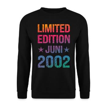 Fête d’anniversaire en édition limitée Vintage 2002 - Sweat-shirt Unisexe - noir - Devant - Alina (178cm) & Michal (187cm)