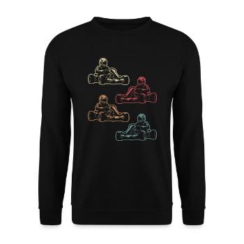 Go-Kart Motorsport Karts Boys Men Kart Race - Unisex Sweatshirt - black - Front - Alina (178cm) & Michal (187cm)