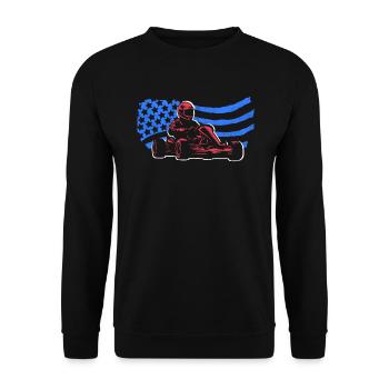 Kart Racing USA Go Karts Hommes Garçons Go-Kart - Sweat-shirt Unisexe - noir - Devant - Alina (178cm) & Michal (187cm)