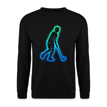Floorball Floorball Indoor Bandy Garçons Hockey - Sweat-shirt Unisexe - noir - Devant - Alina (178cm) & Michal (187cm)