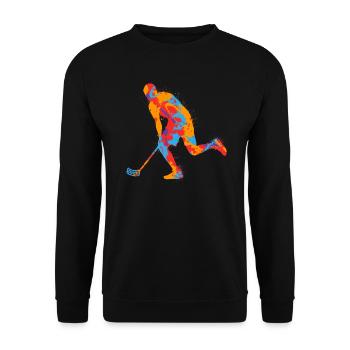 Floorball Intérieur Bandy Coloré Garçons Enfants Floorball - Sweat-shirt Unisexe - noir - Devant - Alina (178cm) & Michal (187cm)