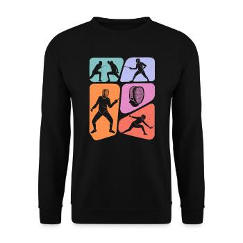 Fechter Fecht Fechtsport Schwerter Kinder Fechten - Unisex Pullover - Schwarz - Vorne - Alina (178cm) & Michal (187cm)