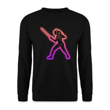 Fechter Fechtkunst Kinder Damen Mädchen Fechten - Unisex Pullover - Schwarz - Vorne - Alina (178cm) & Michal (187cm)