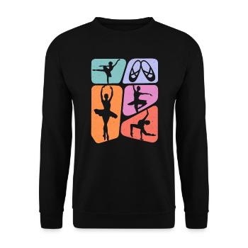 Ballerine Ballet Danseuse Dancing Kids Ballet - Sweat-shirt Unisexe - noir - Devant - Alina (178cm) & Michal (187cm)