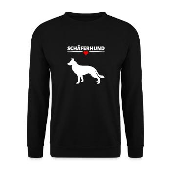 Schäferhund - Unisex Pullover - Schwarz - Vorne - Alina (178cm) & Michal (187cm)