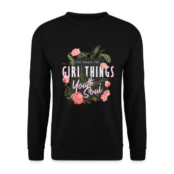 Flower Summer 2023 - Unisex Sweatshirt - black - Front - Alina (178cm) & Michal (187cm)