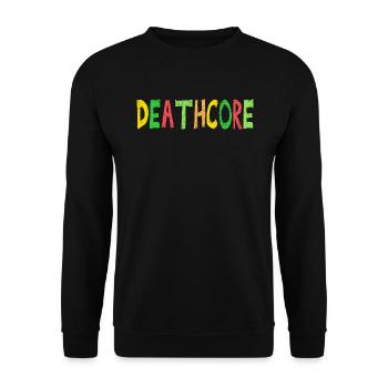 Lustig Deathcore Farbenfroh Sarkastisch Metal - Unisex Pullover - Schwarz - Vorne - Alina (178cm) & Michal (187cm)