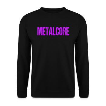 Lustiges Metalcore Pink Sarkastischer Metal - Unisex Pullover - Schwarz - Vorne - Alina (178cm) & Michal (187cm)