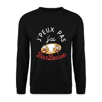 J peux Pas J ai Barbecue - Sweat-shirt Unisexe - noir - Devant - Alina (178cm) & Michal (187cm)