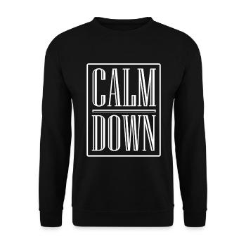 Relaxation and relaxation. Just ́Calm Down - Unisex Sweatshirt - black - Front - Alina (178cm) & Michal (187cm)