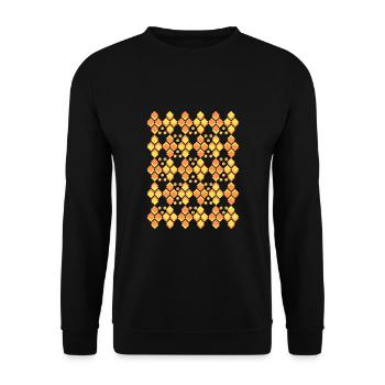 Art abstrait géométrique carré géométriques coloré - Sweat-shirt Unisexe - noir - Devant - Alina (178cm) & Michal (187cm)