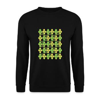 Geometrische abstrakte Kunst > geometrisches Quadrat colo - Unisex Pullover - Schwarz - Vorne - Alina (178cm) & Michal (187cm)