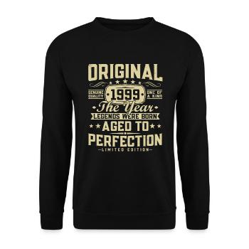 Original 1999 Vintage Vintage Rétro Anniversaire - Sweat-shirt Unisexe - noir - Devant - Alina (178cm) & Michal (187cm)