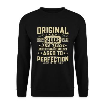 Original 2005 Vintage Vintage Rétro Anniversaire - Sweat-shirt Unisexe - noir - Devant - Alina (178cm) & Michal (187cm)