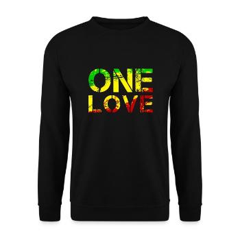 One Love - Reggea Musik - Unisex Pullover - Schwarz - Vorne - Alina (178cm) & Michal (187cm)