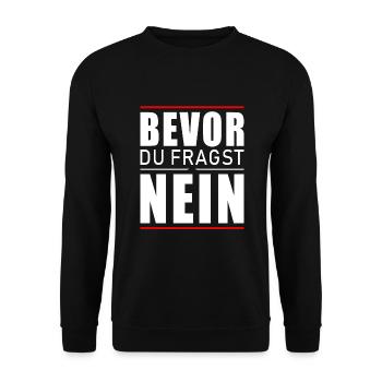 Bevor du fragst nein - Unisex Pullover - Schwarz - Vorne - Alina (178cm) & Michal (187cm)