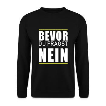 Bevor du fragst nein - Unisex Pullover - Schwarz - Vorne - Alina (178cm) & Michal (187cm)