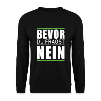 Bevor du fragst nein - Unisex Pullover - Schwarz - Vorne - Alina (178cm) & Michal (187cm)