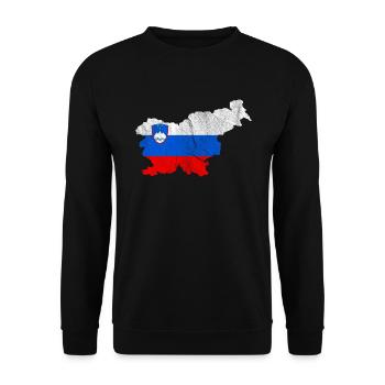 Slovenia flag map Slovenija gift - Unisex Sweatshirt - black - Front - Alina (178cm) & Michal (187cm)