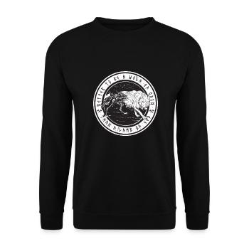 Cadeau de mythologie de loup Viking Viking - Sweat-shirt Unisexe - noir - Devant - Alina (178cm) & Michal (187cm)