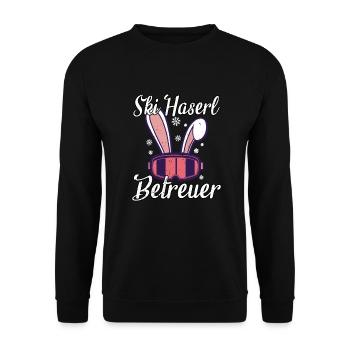 Ski Haserl Betreuer - Unisex Pullover - Schwarz - Vorne - Alina (178cm) & Michal (187cm)