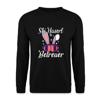 Ski Haserl Betreuer - Unisex Pullover - Schwarz - Vorne - Alina (178cm) & Michal (187cm)