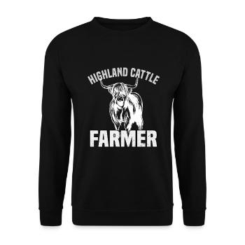 Highland Cattle Farmer cows cow farmer - Unisex Sweatshirt - black - Front - Alina (178cm) & Michal (187cm)