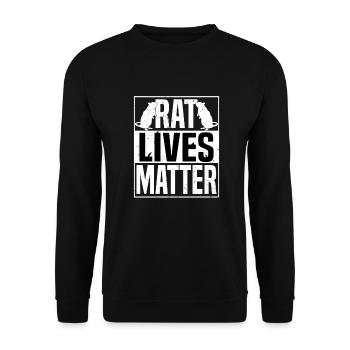 Rat Lives Matter Nager Ratte Farbratte Rattenfan - Unisex Pullover - Schwarz - Vorne - Alina (178cm) & Michal (187cm)