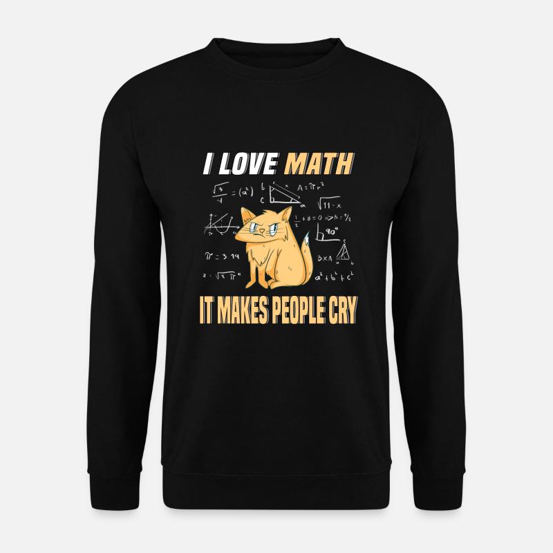 J'aime les maths chat chaton génie des mathématiques professeur de mathématiques - Sweat-shirt Unisexe - noir