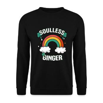 Soulless Ginger St. Patricks Day Rotschopf Rothaar - Unisex Pullover - Schwarz - Vorne - Alina (178cm) & Michal (187cm)