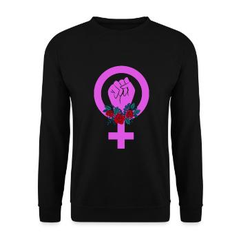 Girl Power Fist Women's Day Feminism Feminist - Unisex Sweatshirt - black - Front - Alina (178cm) & Michal (187cm)