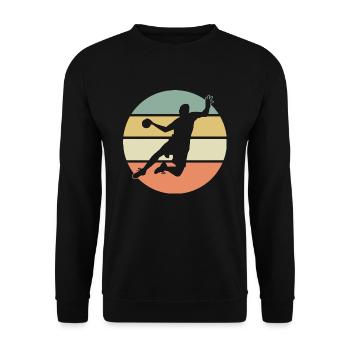 Handball Handball Geschenk Mann Sport hand - Unisex Pullover - Schwarz - Vorne - Alina (178cm) & Michal (187cm)