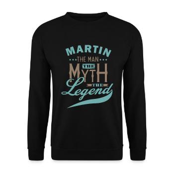 Martin tshirt personnalisé prénom martin - Sweat-shirt Unisexe - noir - Devant - Alina (178cm) & Michal (187cm)