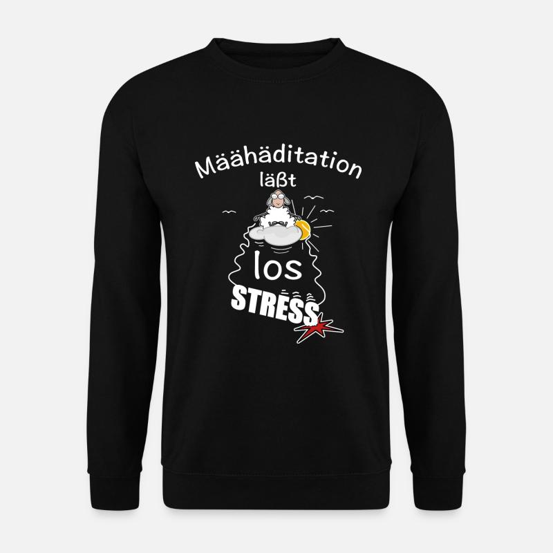 Meditation löst den Stress - Unisex Pullover - Schwarz