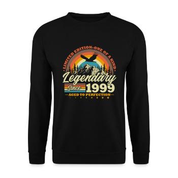 Legendary Since 1999 Vintage Birthday Gift - Unisex Sweatshirt - black - Front - Alina (178cm) & Michal (187cm)