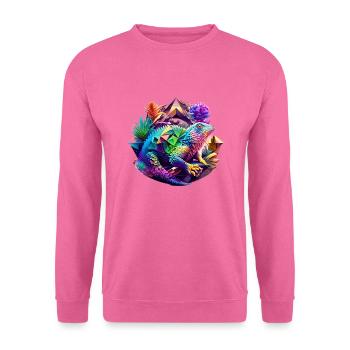 Geometrische Fauna, Leguan, Geo wild - Unisex Pullover - Pink - Vorne