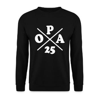 Opa 2025 - Unisex Pullover - Schwarz - Vorne - Alina (178cm) & Michal (187cm)