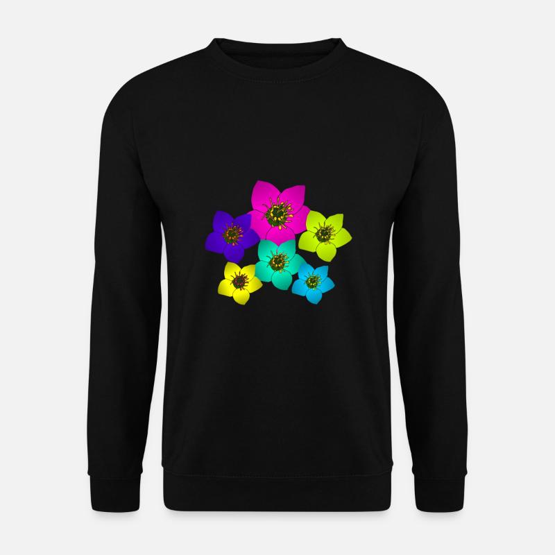 wundervolle bunte Blumen, Blumenstrauß, Blüten - Unisex Pullover - Schwarz
