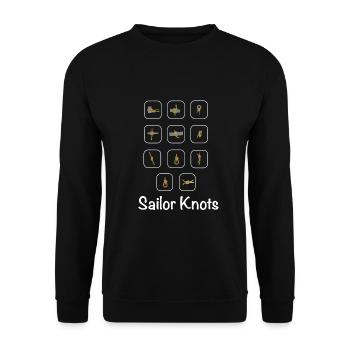 Die besten Segel Knoten für alle Segler und Crew - Unisex Pullover - Schwarz - Vorne - Alina (178cm) & Michal (187cm)