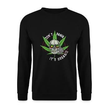 Cannabis Weed Skull Kiffer I Joint Cannabis Leaf - Unisex Sweatshirt - black - Front - Alina (178cm) & Michal (187cm)