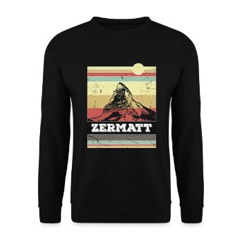 Zermatt matterhorn - Unisex Sweatshirt - black - Front - Alina (178cm) & Michal (187cm)