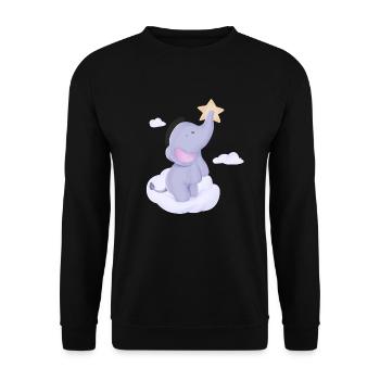 Baby Elephant Drôle De T-shirt Doux Idée Cadeau - Sweat-shirt Unisexe - noir - Devant - Alina (178cm) & Michal (187cm)