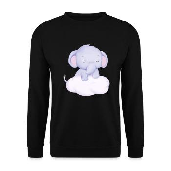 Baby Elephant Funny Sweet T-shirt Gift Idea - Unisex Sweatshirt - black - Front - Alina (178cm) & Michal (187cm)