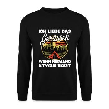 Ich Liebe Das Geräusch Wenn Niemand Etwas Sagt - Unisex Pullover - Schwarz - Vorne - Alina (178cm) & Michal (187cm)