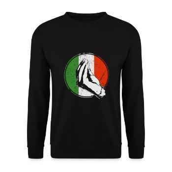 Italian Gift idea Funny Italy - Unisex Sweatshirt - black - Front - Alina (178cm) & Michal (187cm)