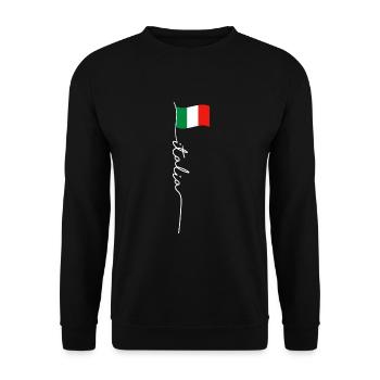 Italien Signature Fahnenmast - Elegant Patriotic - Unisex Pullover - Schwarz - Vorne - Alina (178cm) & Michal (187cm)