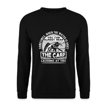 Karpfenangeln Design Für Männer Lustiger Wels Und Karpfen - Unisex Pullover - Schwarz - Vorne - Alina (178cm) & Michal (187cm)